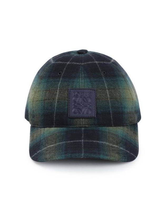 Patch Tartan Wool Ball Cap Black Green - LOEWE - BALAAN 2