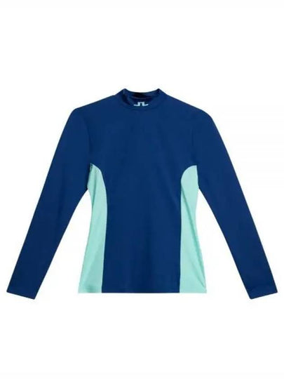 Thabisa Mockneck Long Sleeve T-Shirt Estate Blue - J.LINDEBERG - BALAAN 2