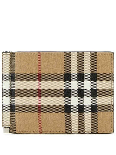 Men's Money Clip Vintage Check Money Clip Half Wallet Beige - BURBERRY - BALAAN 2