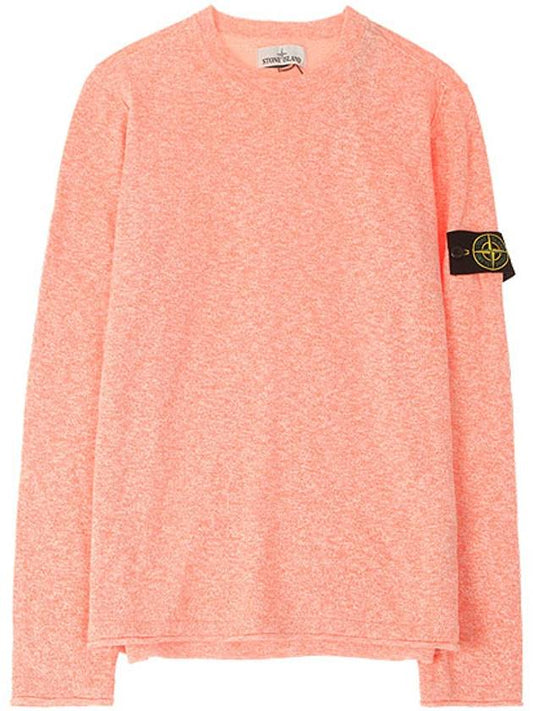 Men's Wappen Patch Round Neck Knit Top Pink - STONE ISLAND - BALAAN 2