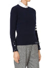 Women's 4 Bar Classic Cashmere Pullover Knit Top Navy - THOM BROWNE - BALAAN 3