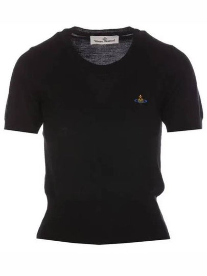 ORB Logo Short Sleeve Knit Top Black - VIVIENNE WESTWOOD - BALAAN 2