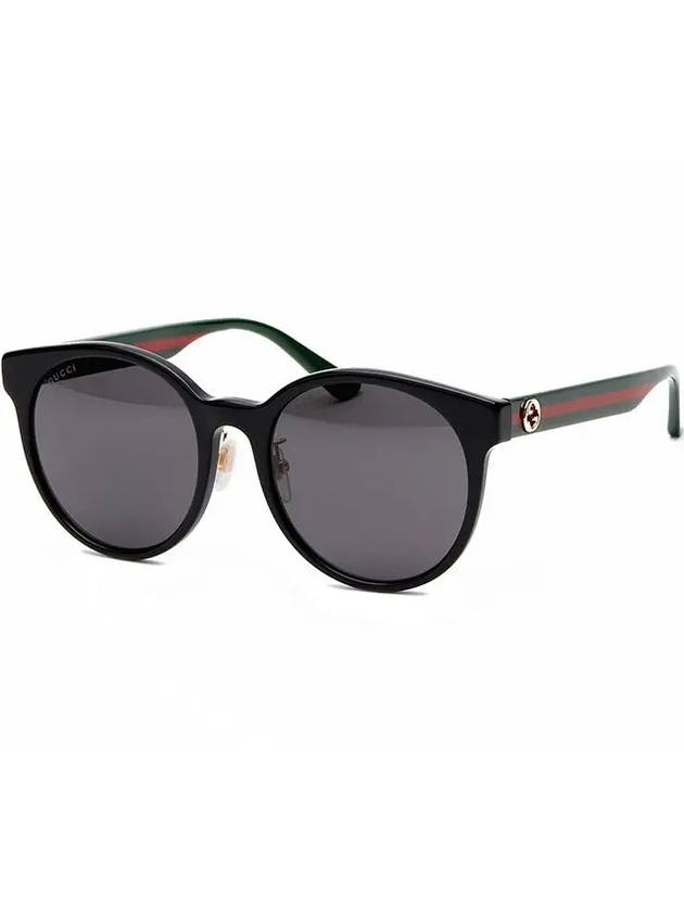 Eyewear Logo Round Asian Fit Sunglasses Black - GUCCI - BALAAN 2