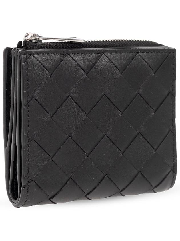 Intrecciato Bifold Calfskin Half Wallet Black - BOTTEGA VENETA - BALAAN 5