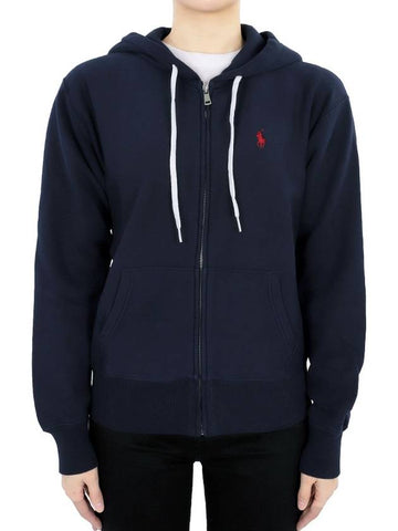 Polo women s pony logo hooded zip up jacket navy 211794396003 - RALPH LAUREN - BALAAN 1