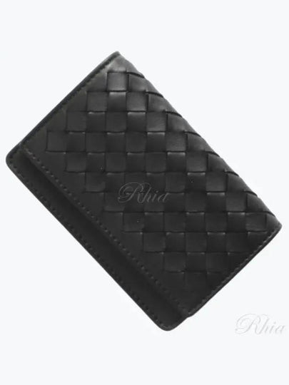 Intrecciato Leather Card Wallet Black - BOTTEGA VENETA - BALAAN 2