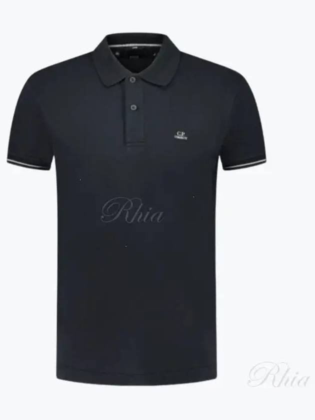 Logo Patch Polo Shirt Black - CP COMPANY - BALAAN 2