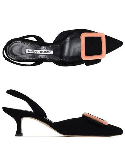 Mayslibi Leather Slingback Heels Black - MANOLO BLAHNIK - BALAAN 2