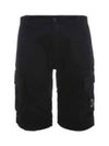 Stretch Satin Cargo Shorts Black - CP COMPANY - BALAAN 2