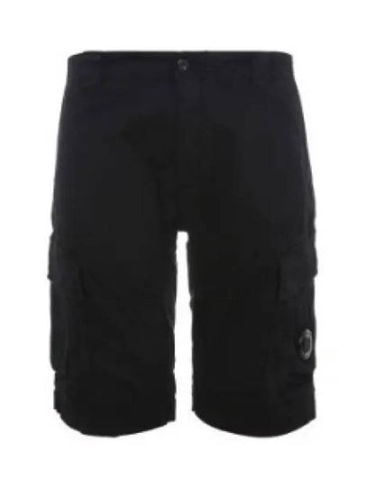 Stretch Satin Cargo Shorts Black - CP COMPANY - BALAAN 2