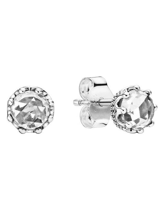 Crown Stud Earrings Silver - PANDORA - BALAAN.