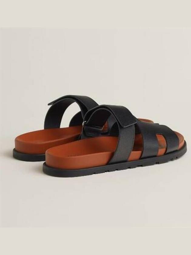 Chypre Calfskin Sandals Black - HERMES - BALAAN 4