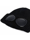 Extra Fine Merino Wool Goggle Beanie Black - CP COMPANY - BALAAN 5