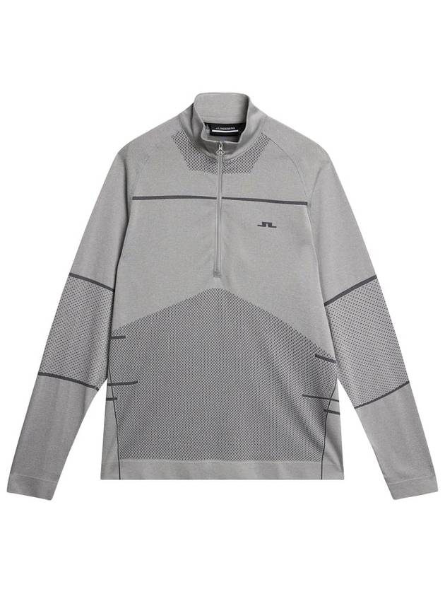 Jimmy Seamless Mid Layer Half Zip Sweater Light Grey Melange - J.LINDEBERG - BALAAN 2