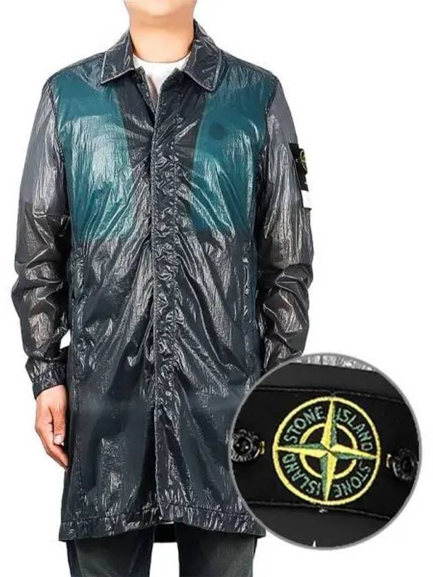 Lucido Packable Trench Coat Blue Grey - STONE ISLAND - BALAAN 2