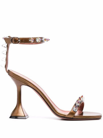 Amina Muaddi Sandals Brown - AMINA MUADDI - BALAAN 1