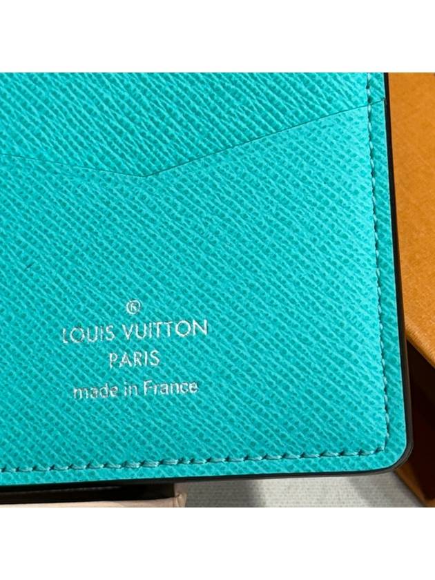 Cowhide leather pocket card wallet mint blue - LOUIS VUITTON - BALAAN 7