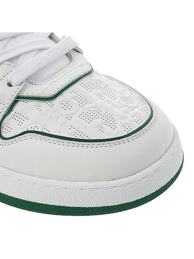 One Oblique Perforated Calfskin Low Top Sneakers White Green - DIOR - BALAAN 10