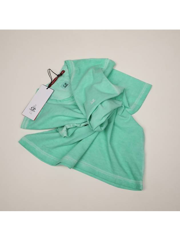 Piece Dyed Short Sleeve T-Shirt Green - CP COMPANY - BALAAN.