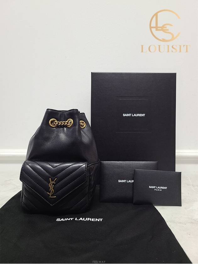 Used luxury goods Lewis It Black lambskin gold JOE mini chain bucket bag - SAINT LAURENT - BALAAN 7