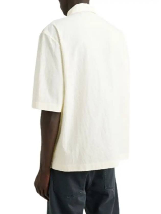 Camp Collar Cotton Short Sleeve Shirt Ecru - LEMAIRE - BALAAN 4