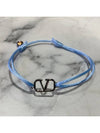 Silver V Logo Signature Bracelet Blue - VALENTINO - BALAAN 5