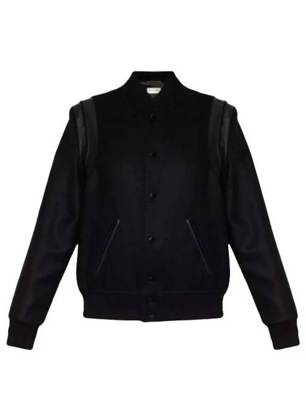 Women's Wool Varsity Bomber Jacket Black - SAINT LAURENT - BALAAN 2