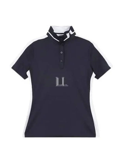 Women's PIP Short Sleeve Polo Shirt Navy - J.LINDEBERG - BALAAN 2