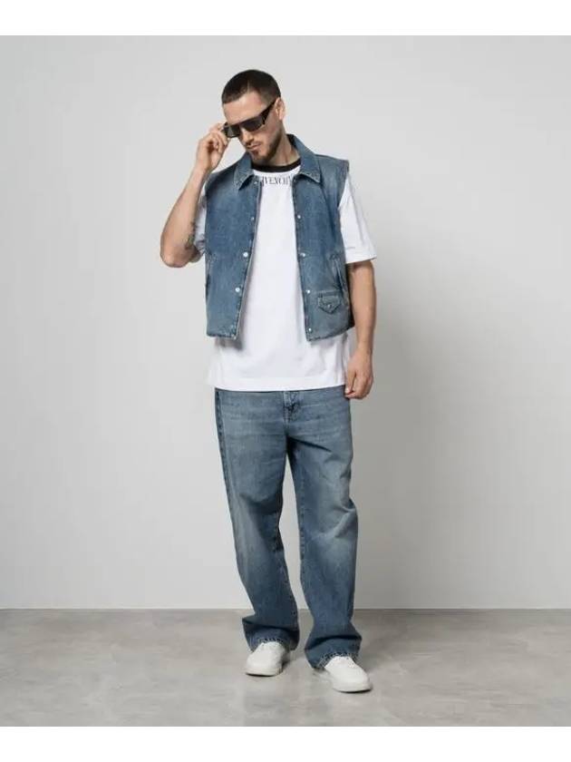 Denim Straight Pants BM51E35Y99 415 INDIGO BLUE - GIVENCHY - BALAAN 4