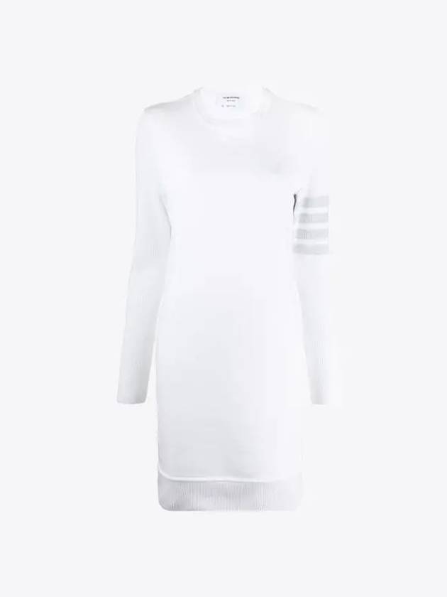 Classic sweater short dress white - THOM BROWNE - BALAAN 2