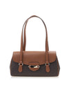 Logo Print Canvas Leather Shoulder Bag Brown - MICHAEL KORS - BALAAN 1