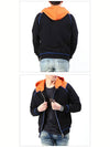 Hooded Zip-Up Jacket Orange Black - BALMAIN - BALAAN 4