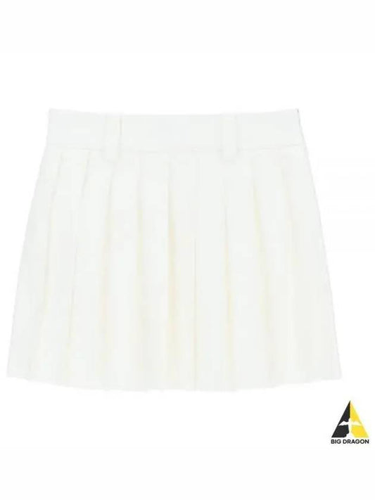 Mini Cotton Pleated Skirt White - MIU MIU - BALAAN 2