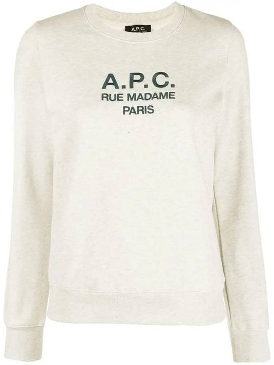 Women's Tina Logo Sweat Sweatshirt Heather Ecru - A.P.C. - BALAAN 2