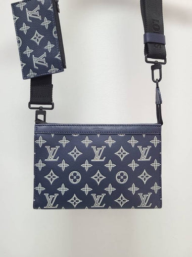 Ink Blue White Monogram Shadow Gas Cylinder Wearable Wallet - LOUIS VUITTON - BALAAN 1