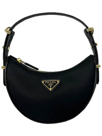 Arque Re-Nylon Brushed Leather Mini Shoulder Bag Black - PRADA - BALAAN 2