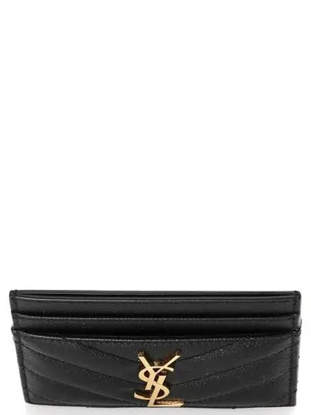 Gold Hardware Matelasse Caviar Leather Card Wallet Black - SAINT LAURENT - BALAAN 5