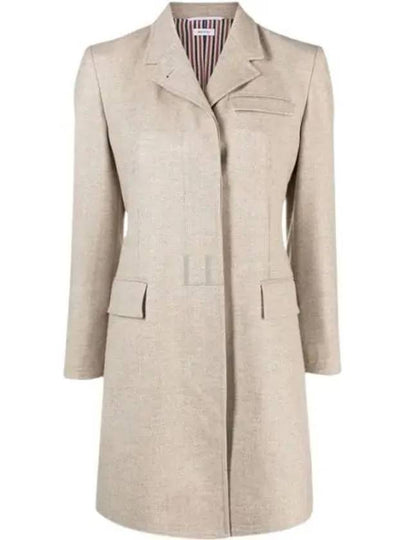 Flannel Chesterfield Wool Single Coat Beige - THOM BROWNE - BALAAN 2