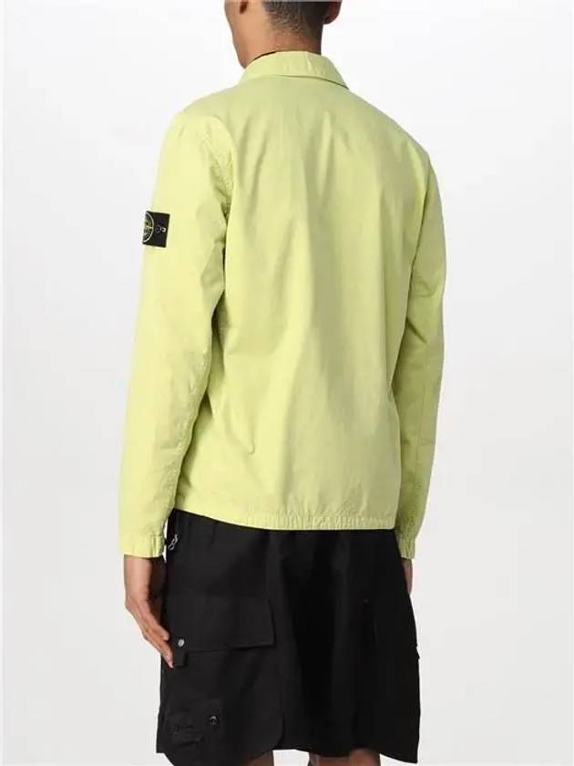 Front Pocket Wappen Patch Overshirt Zip-Up Jacket Lemon - STONE ISLAND - BALAAN 5