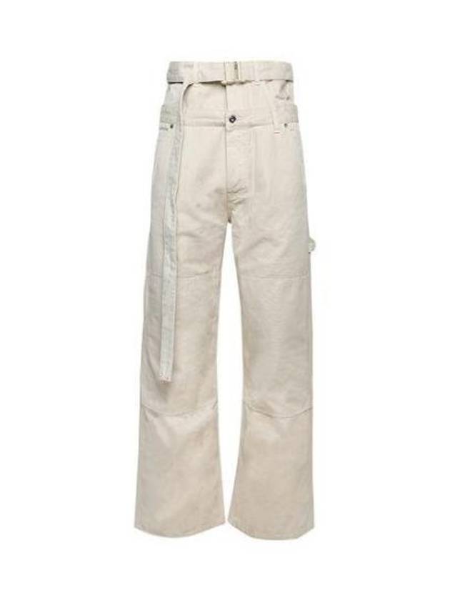 Belt Wide Pants Beige - OFF WHITE - BALAAN 2