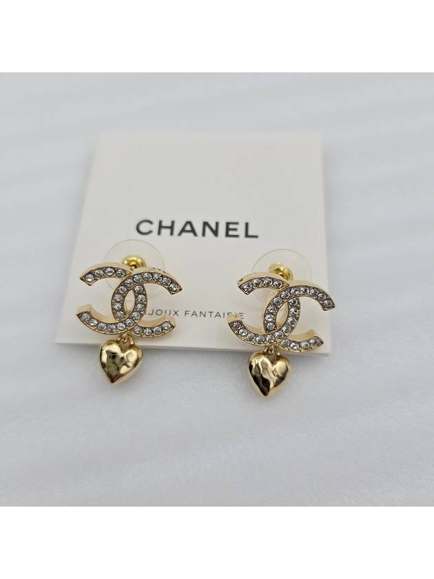 Crystal CC logo heart drop earrings ABA272 - CHANEL - BALAAN 7