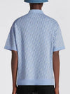 Dior Oblique Polo Shirt Blue Cotton Jacquard - DIOR - BALAAN 4