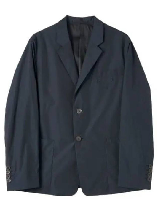 Triangle logo patch jacket navy suit blazer - PRADA - BALAAN 1