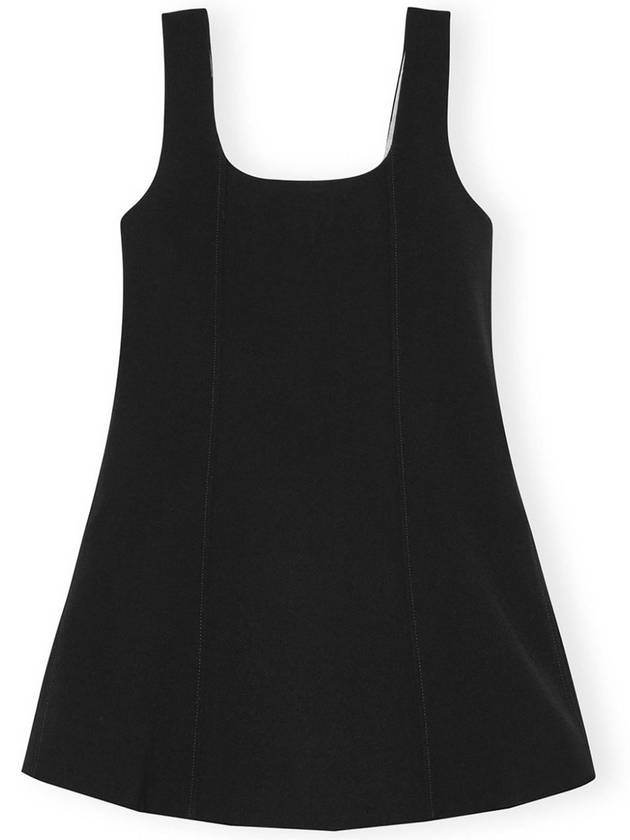 Bond crepe short dress black - GANNI - BALAAN 3