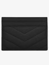 Gold Hardware Matelasse Caviar Leather Card Wallet Black - SAINT LAURENT - BALAAN 4