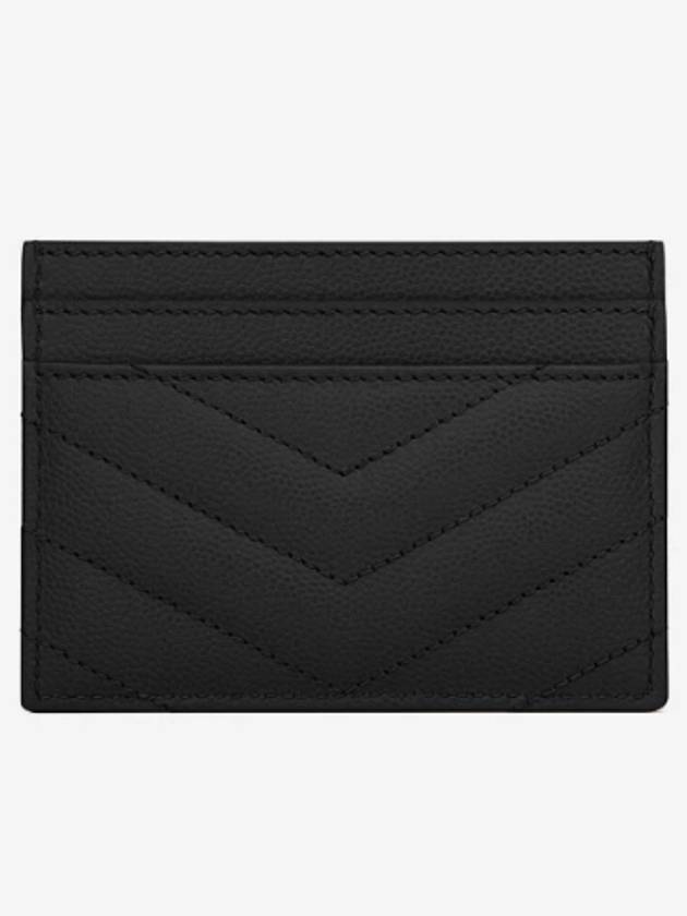 Gold Hardware Matelasse Caviar Leather Card Wallet Black - SAINT LAURENT - BALAAN 4