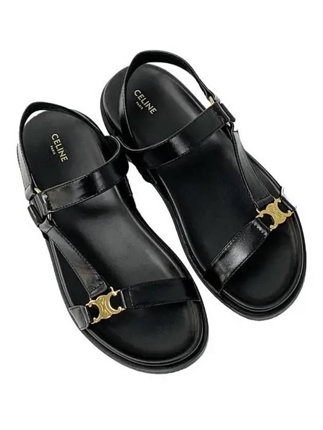 Maud Calfskin Triomphe Sandals Black - CELINE - BALAAN 5