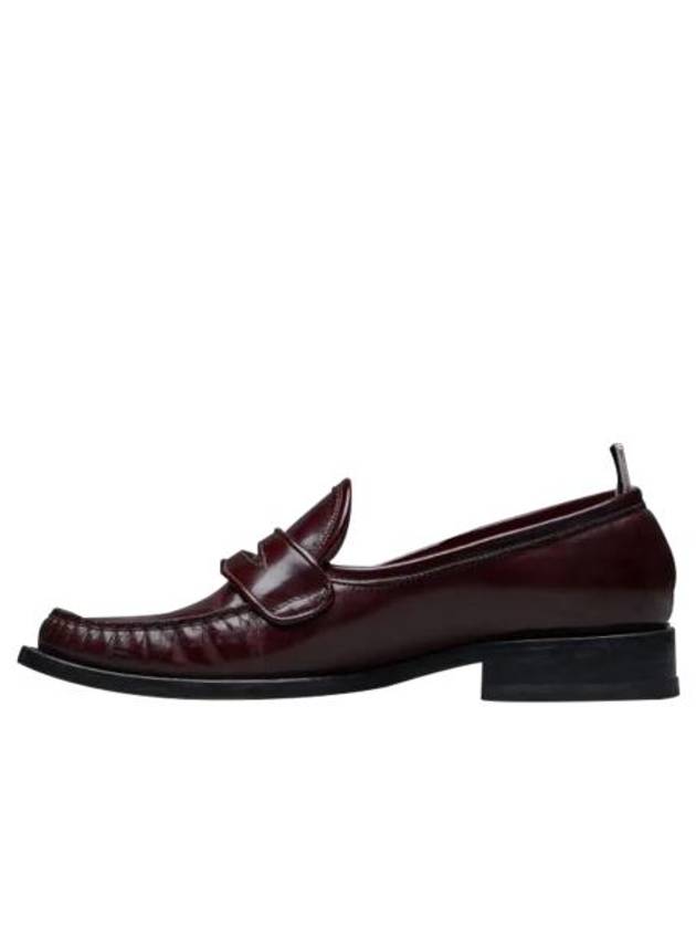 Pleated Leather Penny Loafers Burgundy - THOM BROWNE - BALAAN 2