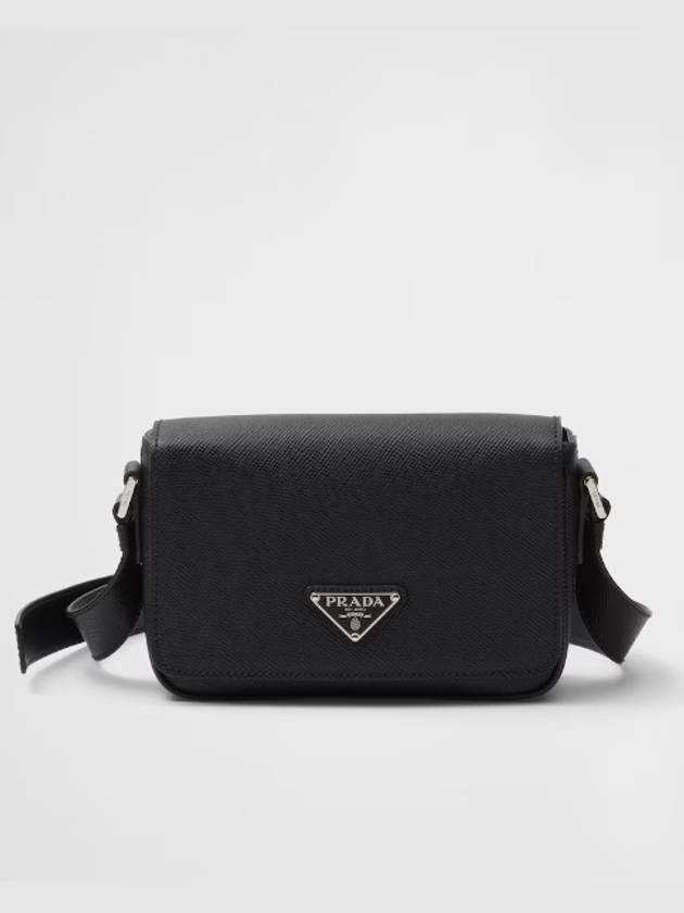 Saffiano Leather Shoulder Bag Black - PRADA - BALAAN 4