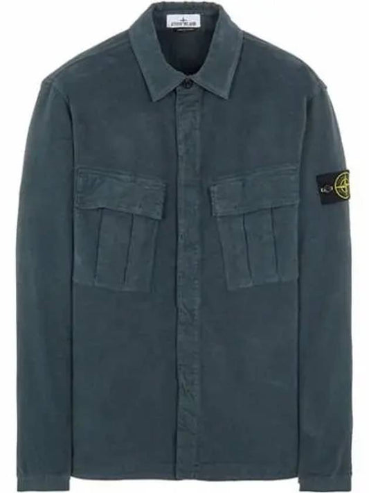 Wappen Patch Two Pocket Shirt Jacket Blue Green - STONE ISLAND - BALAAN 2